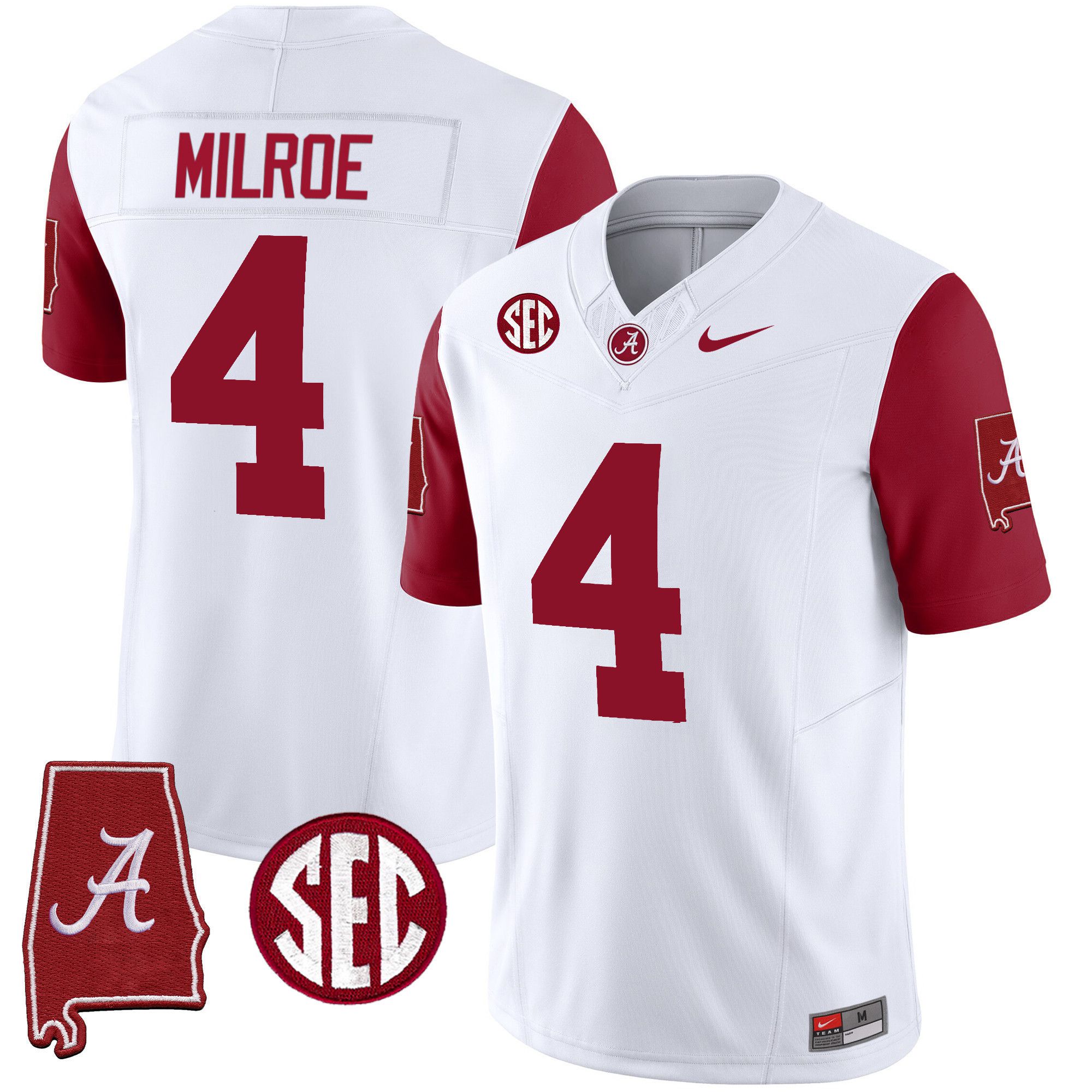 Men Alabama Crimson Tide #4 Milrow White 2024 Nike Vapor Limited NCAA Jersey style 2